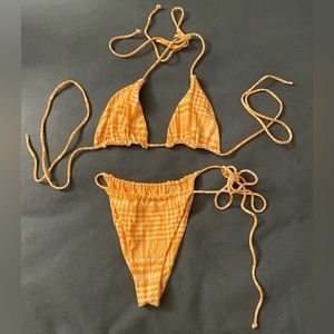 Stone Fox Swim orange gingham bikini